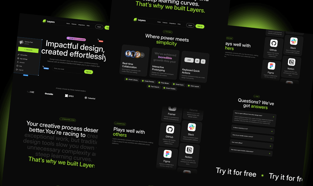 Design Tool Landing Page
